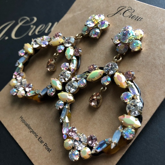 NWT J. Crew Crystal drop-hoop statement ea… - Picture 2 of 6